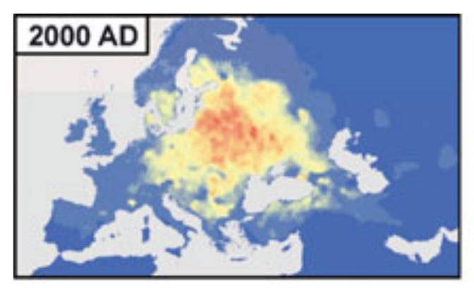 Visentin potentiaalinen levinneisyysalue 2000-luku